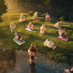 Labubu The Monsters - Figurines Lazy Yoga